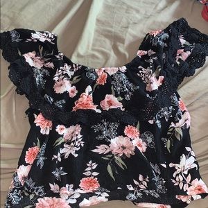Off the shoulder flower shirt